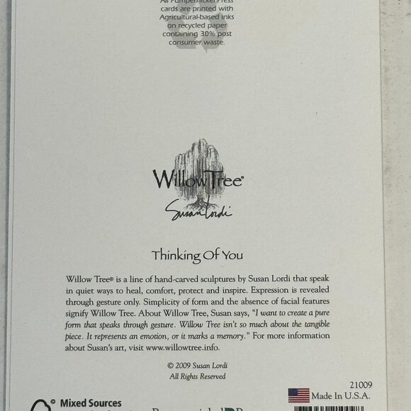 Willow Tree Friendship Figure Demdaco 26155 Boxed + Thinking of You Greet Card - Picture 13 of 14